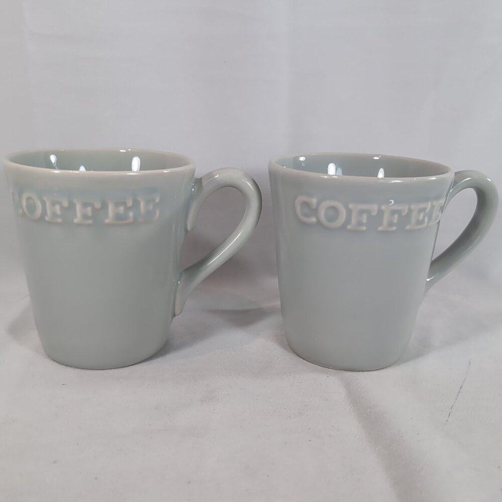 Primagera 2 Set Coffee Mug Set Light Green Portugal Embossed Letters